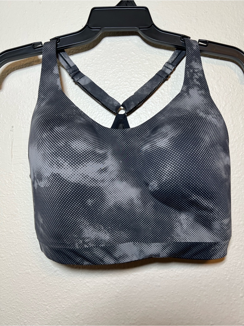 ATHLETA Advance Printed Bra 36dd Gray Black